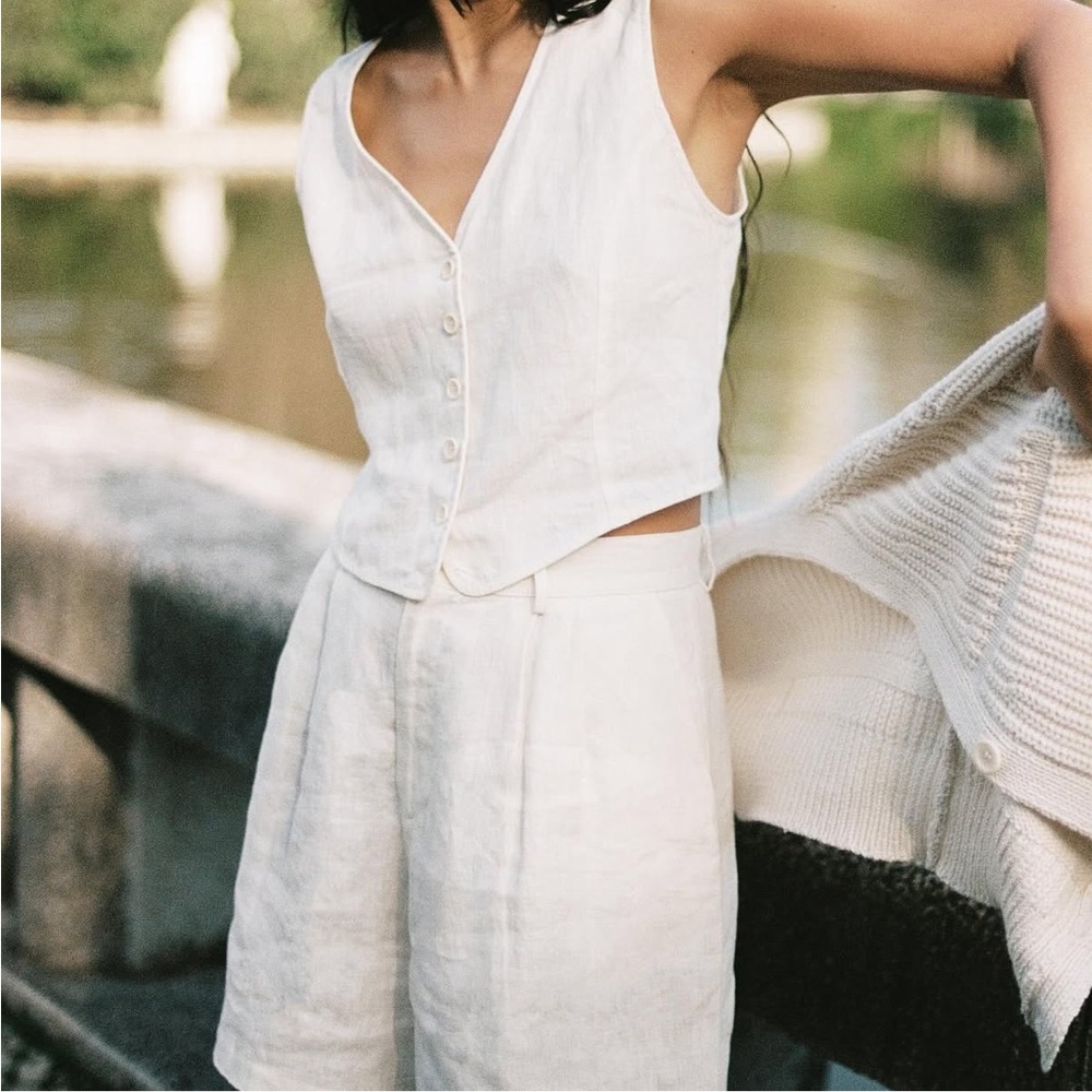 Ozma of California Pfeiffer Short, Laundered Linen, Natural